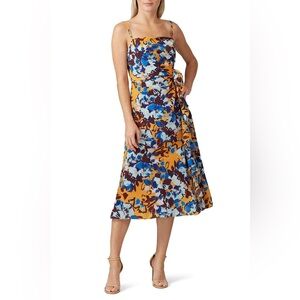 PRABAL GURUNG ochre Floral Multicolor Spaghetti Strap Dress Prabal Gurung size 0